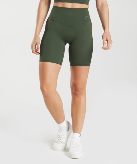 Women's Gymshark Elevate Cycling Shorts Olive | CA 38DA6N